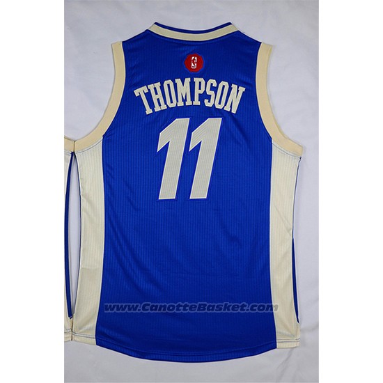 Maglia Natale 2015 Golden State Warriors Klay Thompson #11 Blu